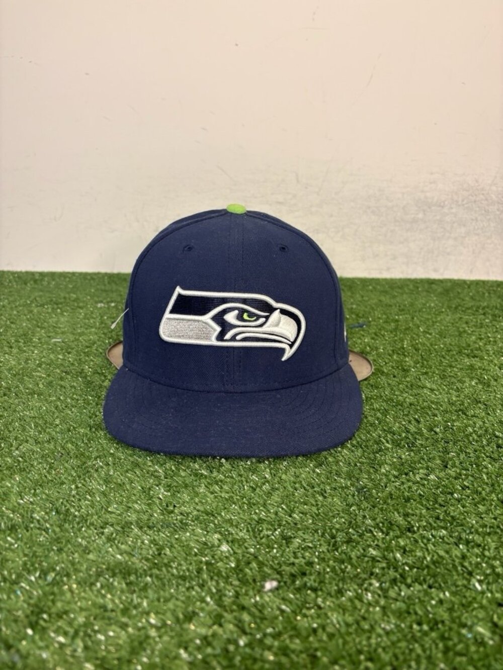 Seattle Seahawks hat cap fitted 7 3/8 new era 59fifty logo football mens NFL